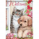 GARDEN FLAG-Dog & Kitten Welcome, 13" X 18" Double Sided by Carson Home Accents