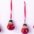 Set of 4 Ceramic SNOWMAN Ornaments, each is 2" h by 1.5" w --X3968(IDR12)