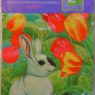 GARDEN FLAG-- Bunny in Tulips 12 X 16
