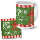 15 oz. Ceramic Coffee Mug & Stone Coaster Gift Set-GIVE ME SOME SUGAR!