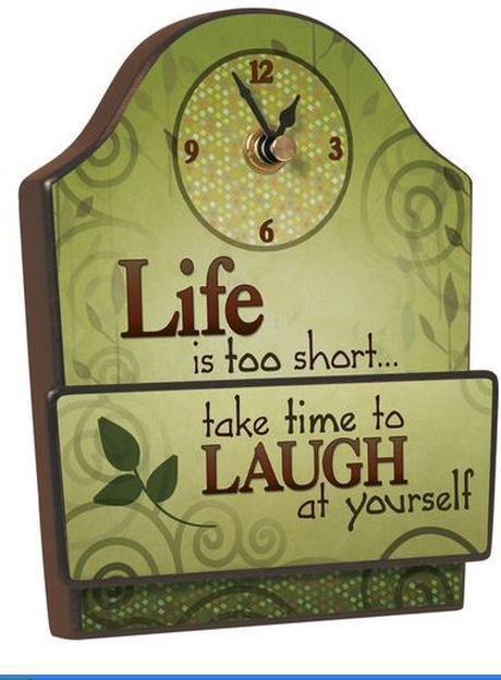 Wall or Desk Clock by Carson Home Accents--Life is too short, Laugh  #12013