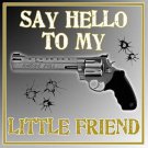 WINDOW DECAL--Say Hello to my Little Friend--fun Window Decal for Car or House