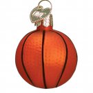 Miniature Basketball Blown Glass Christmas Ornament by Old World Christmas