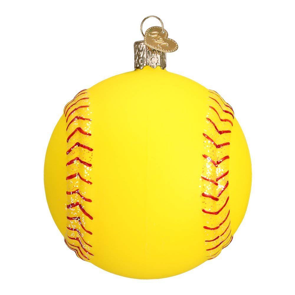 Softball Blown Glass Christmas Ornament by Old World Christmas