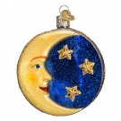 Man in the Moon Blown Glass Christmas Ornament