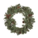 24" Artificial North Carolina Pine Fir Blend Wreath with Pinecones-165 Tips