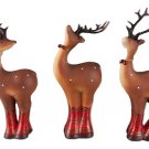 Set of 3 Large Resin Jingle Reindeer #Y1946