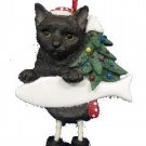 BLACK CAT--Dangling Legs Cat Christmas Ornament by E&S Pets