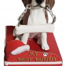 BEAGLE Statue with Bone on Box Base Christmas Ornament by E&S Pets