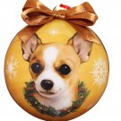 TAN CHIHUAHUA-Shatterproof Ball Ornament--3"-- by E & S Pets
