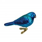 INDIGO BUNTING Clip on Blown Glass Ornament by Old World Christmas