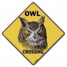 OWL PORTRAIT CROSSING Sign, 12" by 12" on sides-16" on Diagonal-In/Out-Alum