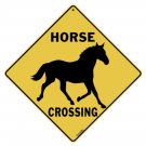 HORSE SILHOUETTE Crossing Sign, 12"x12", 16" on Diagonal Aluminum, Indoor/Outdoor