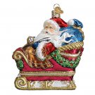 Santa in Sleigh Blown Glass Ornament by Old World Christmas