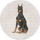 Single Round Absorbent Stone Car Coaster-DOBERMAN-by Carson Home Accents