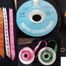 Large Lot of Pre-Cut RIBBON & Rubber Bands for Making DOG BOWS -Over 500 Yards!