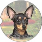 Black Chihuahua Single Absorbent Stone CAR Coaster by E&S Pets