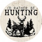 Single Round Absorbent Stone Car Coaster-Rather Be Hunting