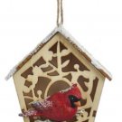 Kurt Adler Natural Birch Birdhouse with Resin Cardinal Christmas Ornament