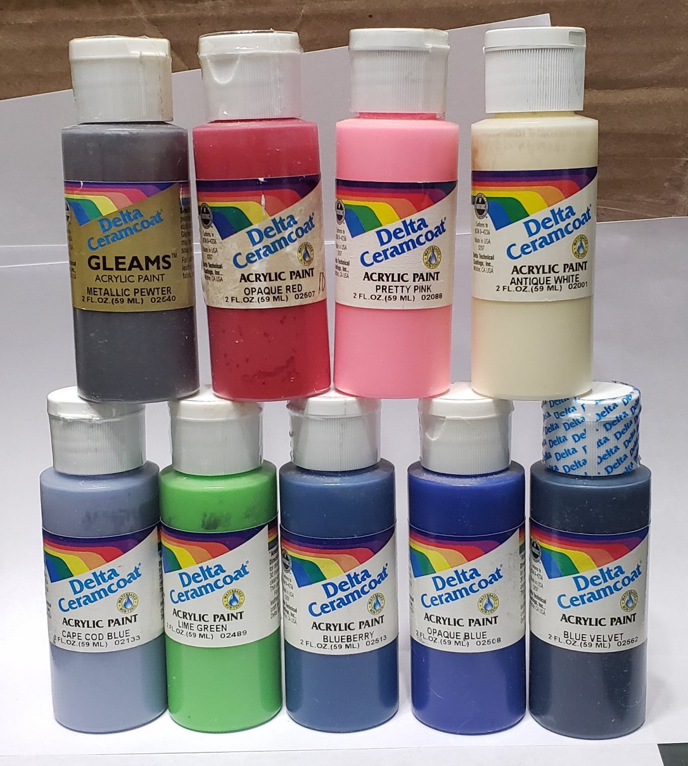 lot-of-9-delta-ceramcoat-acrylic-paint-in-2-ounce-bottles-9-colors