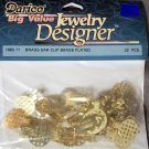 Darice Jewelry Designer--Brass Ear Clip Earrings-Brass Plated--22 Pieces