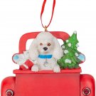 Kurt Adler White Poodle in Back of Truck Christmas Ornament