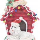 Kurt Adler Dog with Doghouse Christmas Ornament-WHITE POODLE