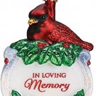 Memorial Cardinal Blown Glass Christmas Ornament