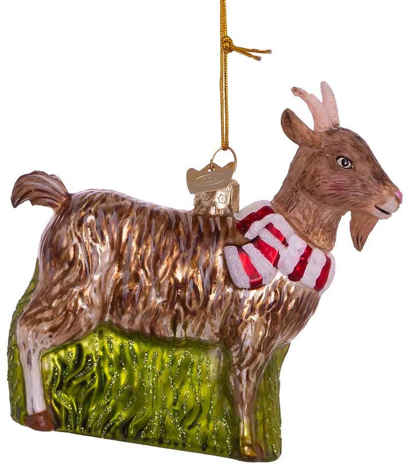 Kurt Adler Noble Gems Goat with Scarf Christmas Ornament