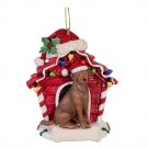 Kurt Adler Dog with Doghouse Christmas Ornament-Chocolate Labrador