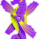 Purple SEAHORSE Wood Fibreboard Whirlygig Spinner and Pole by WindNSun