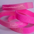 BREAST CANCER rubber Awareness Bracelet--Dark Pink Camo--Faith/Courage