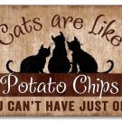 Cats are Like Chips, You Can't Have One Flexible Magnet by Highland Woodcrafter