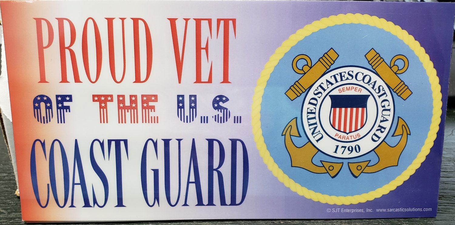 Proud Vet of The Coast Guard 4" X 8" Auto, Fridge, Locker Magnet