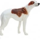 GREYHOUND Figurine by E & S Tan & White