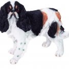 CAVALIER KING CHARLES Tri-Color Figurine by E & S Tan & White
