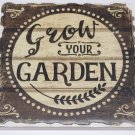 Grow Your Garden, Single Absorbent Stone Coaster w/Cork Back