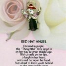 "Thoughtful" Little Angel Pin-Red Hat-Tie Tack Style Pin