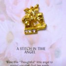 "Thoughtful" Little Angel Pin-A Stitch Time Angel-Tie Tack Style Pin