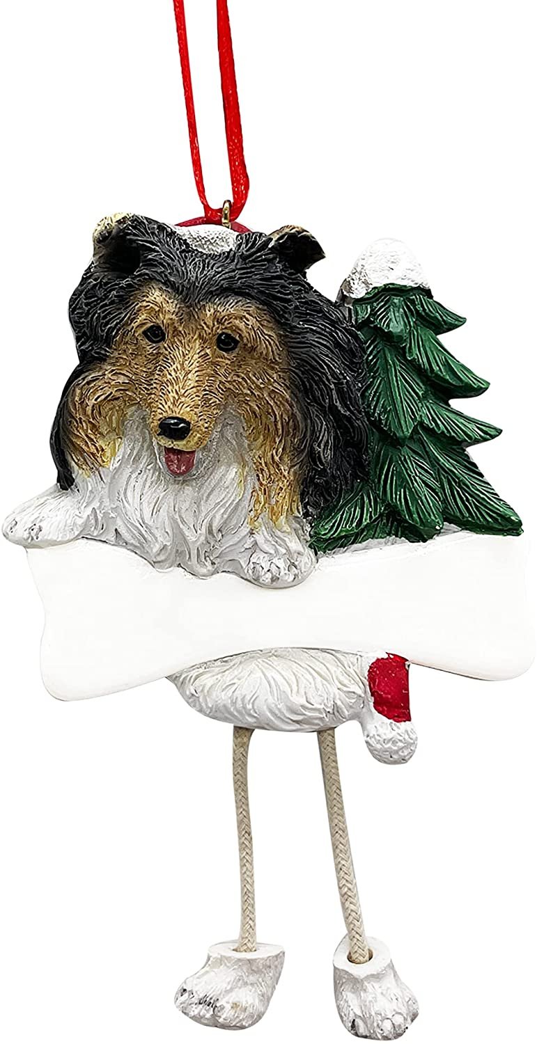 SHELTIE--Dangling Legs Dog Christmas Ornament by E&S Pets