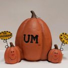 University of Michigan Pumpkins Figurine by Blossom Bucket~With Signs~ So Cute!