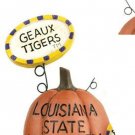Louisiana Pumpkin Figurine by Blossom Bucket~with GEAUX TIGERS Sign