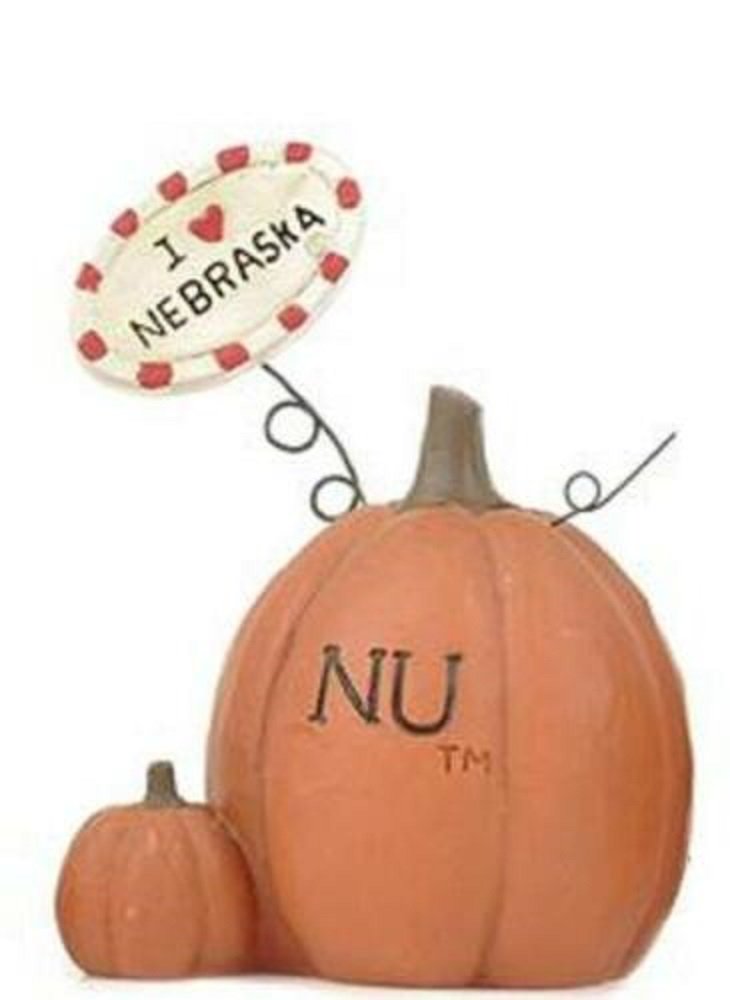 University of Nebraska Pumpkin Figurine by Blossom Bucket-I Love Nebraska Sign