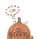 University of Wisconsin Pumpkin Figurine by Blossom Bucket-UW Sign