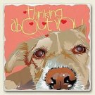 Tumbled Stone Sentiment Dog Magnet-Thinking About You