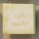 Ceramic Glazed Magnet-Potty Mouth Magnets w/Funny Sayings--Life Sucks--1.25" X 1.25"