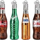 Coca-Cola Mini Beverage Set Blown Glass Ornament by Old World Christmas