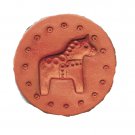 RYCRAFT 2" Round Cookie Stamp with Handle & Recipe Booklet--DALA HORSE