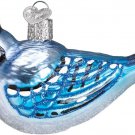 Bright Blue Jay Hanging Blown Glass Christmas Ornament by Old World Christmas