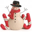 "Joy" Word Sign with Christmas Snowman by Blossom Bucket-5 Inches High